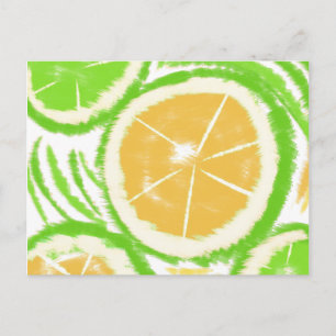 Citroen Lime Schijf Abstract Tie Dye Briefkaart