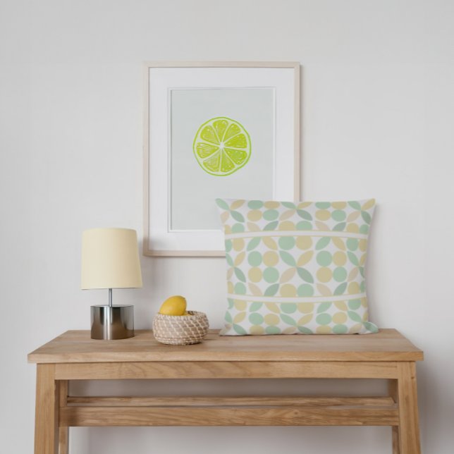 Citroen/Limoen Citrus Retro Kussen (Creator heeft geüpload)