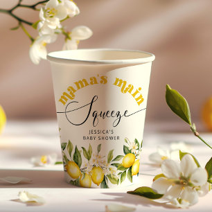 Citroen mamas hoofd squeeze baby shower papieren bekers