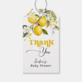 Citroen mediterraan baby shower dank u cadeaulabel (Voorkant)