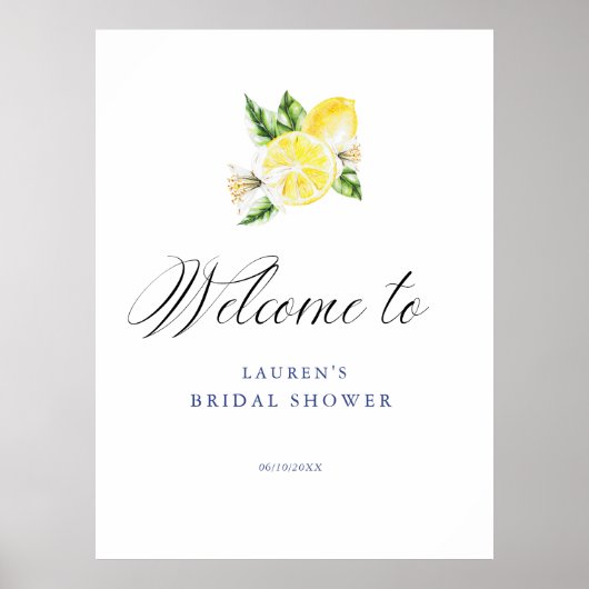 Citroen Mediterraan Bruilofts Welkom Poster (Voorkant)