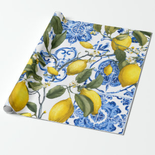 Citroen Mediterraan decoratief cadeaupapier
