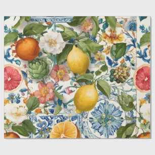 Citroen Mediterraan Decoratief Cadeaupapier