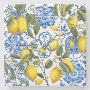 Citroen Mediterraan decoratieve stenen onderzetter