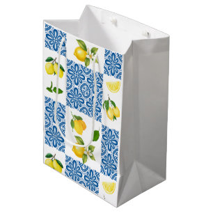 Citroen Mediterraan Frans landelijk tegelpatroon Medium Cadeauzakje