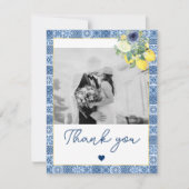 Citroen Mediterraans foto bruiloft dank u kaarten (Voorkant)