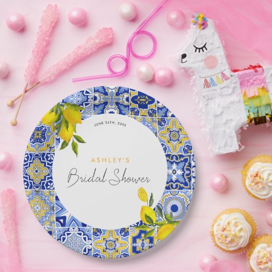 Citroen Mediterraanse Boho Boog Bruidsdiner Papieren Bordje (Feest)