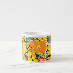 Citroen Mediterraanse Tegels Oranje Groen Espresso Kop