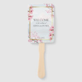 Citroen mediterrane Tegels Italië bruiloft program Handwaaier (Voorkant)