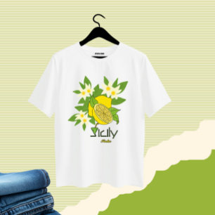 Citroen met bloemen t-shirt