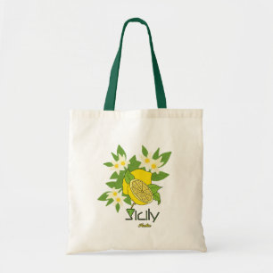 Citroen met bloemen tote bag