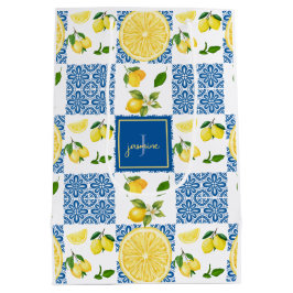 Citroen Monogram Naam Frans Land Tegelpatroon Medium Cadeauzakje