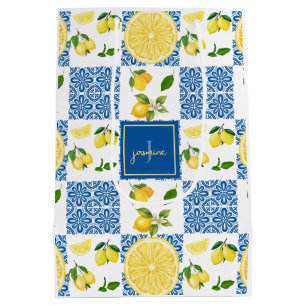 Citroen Monogram Naam Frans Land Tegelpatroon Medium Cadeauzakje