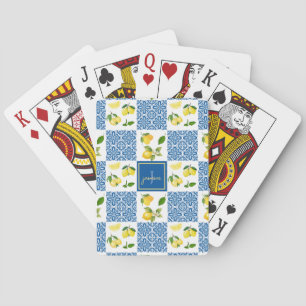 Citroen Monogram Naam Frans Land Tegelpatroon Pokerkaarten