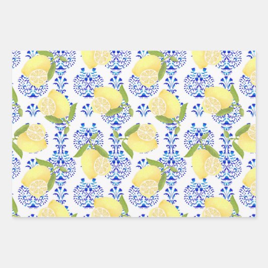 Citroen motief liefde wit inpakpapier vel (Voorkant 2)