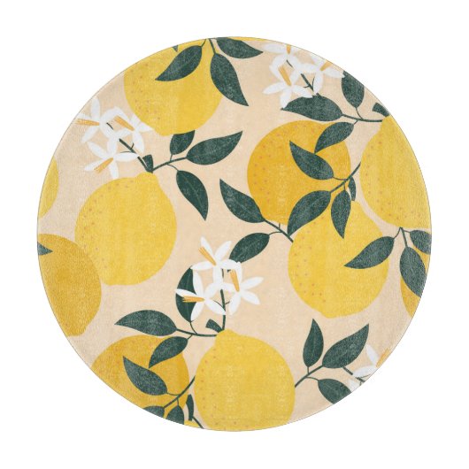  citroen: naadloze fruittextuur. snijplank (Voorkant)