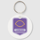 Citroen omtrek Paarse en gele vruchten Sleutelhanger (Voorkant)