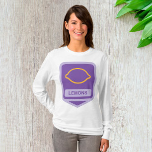 Citroen omtrek Paarse en gele vruchten T-shirt