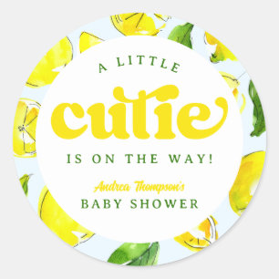Citroen Retro Little Cutie Geel Baby shower Ronde Sticker