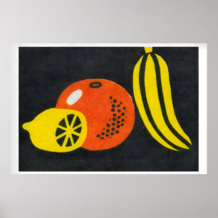 Citroen, Sinaasappel Banaan - Luciferdoosje Print