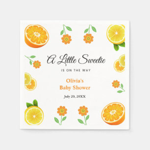 Citroen Sinaasappel Citrus Botanisch Baby shower Servet