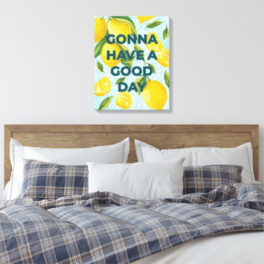 Citroen Tegel "Gonna Have a Good Day"  Canvas Afdruk (Insitu (Slaapkamer))