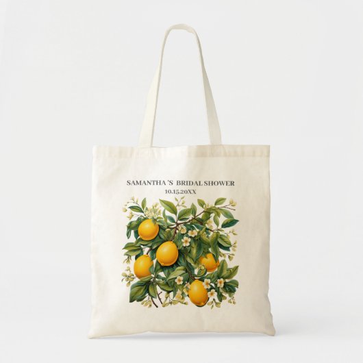 Citroen thema Vrijgezellenfeest gunsten Tote Bag (Voorkant)