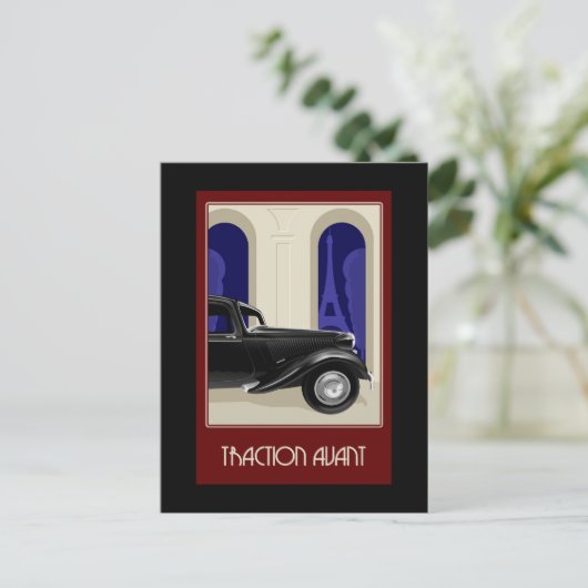 Citroen Traction Avant Briefkaart (Staand voorkant)