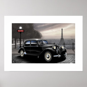 Citroen Traction Avant Poster Illustratie