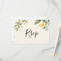 Citroen Tuin Boter Geel Menu Keuze RSVP Kaart
