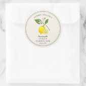 Citroen uit grootmoeders tijd op off witte jam pot ronde sticker (Tas)