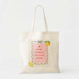 🍋 Citroen ‘Vergeet je telefoon’ boodschappentas Tote Bag