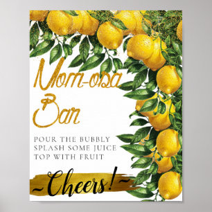 Citroen Versierd Elegant Mimosa Bar Bord Poster