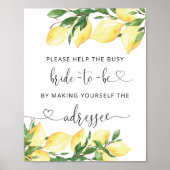 Citroen Vrijgezellenfeest Adres en Envelop Poster (Voorkant)