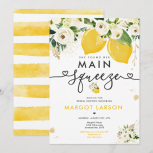 Citroen Vrijgezellenfeest Floral Lemon Main Squeez Kaart