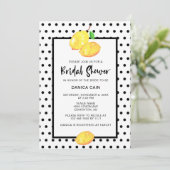 Citroen Vrijgezellenfeest Hand Lettering Polka Dot Kaart (Staand voorkant)