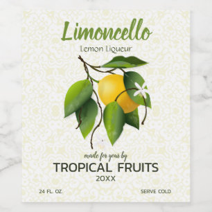 Citroen Vrucht Limoncello Wijn Etiket