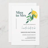 Citroen Vrucht Miss tot Mrs Bruiloft Bridal Shower Kaart (Voorkant / Achterkant)