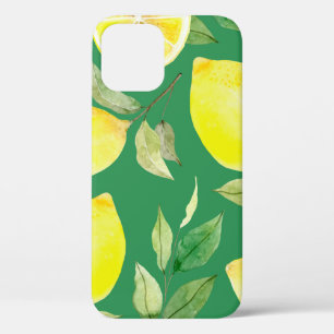 citroen, waterverf, achtergrond, vruchten, behang iPhone 12 hoesje