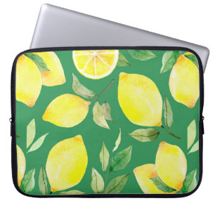 citroen, waterverf, achtergrond, vruchten, behang laptop sleeve