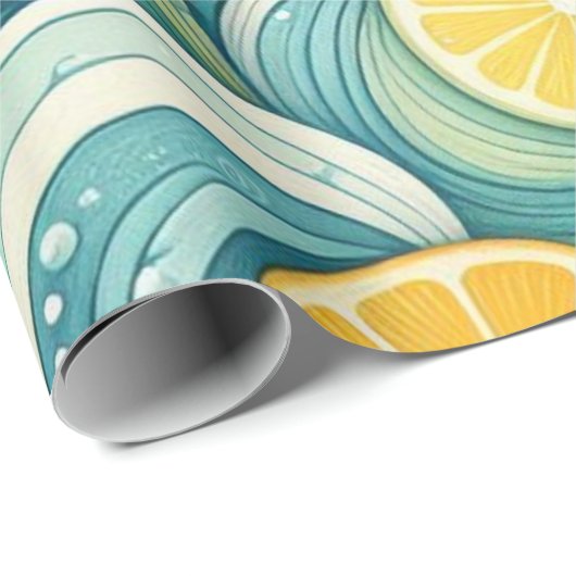 Citroen Waterverf Citrus Summer Spring Botanical Cadeaupapier (Rol Hoek)