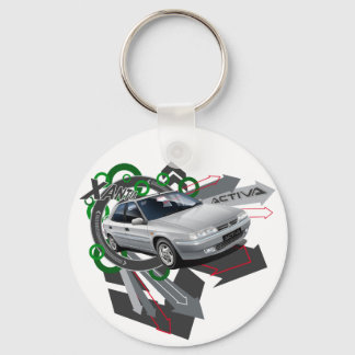 Citroen Xantia Activa geïllustreerde sleutelring Sleutelhanger