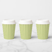 Citroen Zomer Gingham Patroon Papieren beker