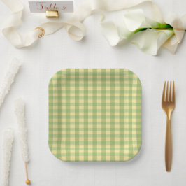 Citroen Zomer Gingham Schotlandse Ruit Papieren Bo Bordje