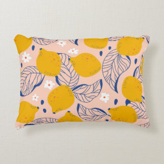 Citroenbladeren: roze  naadloos. accent kussen