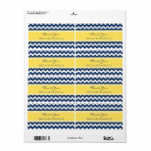 Citroenblauw Chevron Bruiloft Labels (Full Sheet)