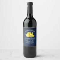 Citroenblauw Hout Limoncello Bedankt Flesetiketten