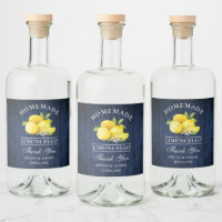 Citroenblauw Houten Bedankt Limoncello Flessenetik