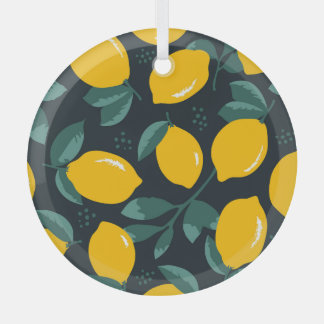 Citroenbloemen, zomertextuur. glas ornament