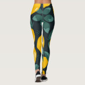 Citroenbloemen, zomertextuur. leggings (Achterkant)